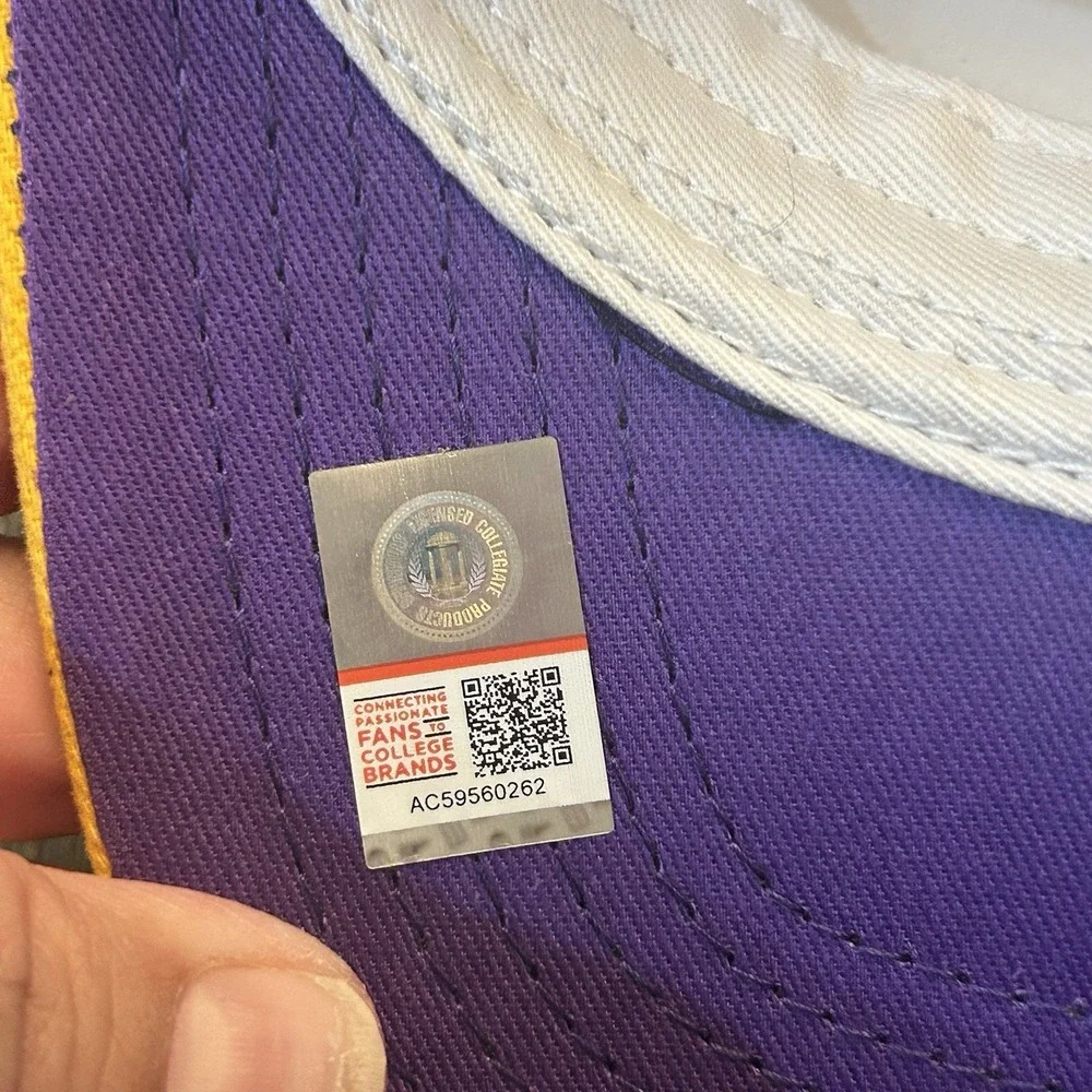 LSU Tigers Trucker Snapback Hat Purple Gold White Mesh Adjustable Cap NCAA